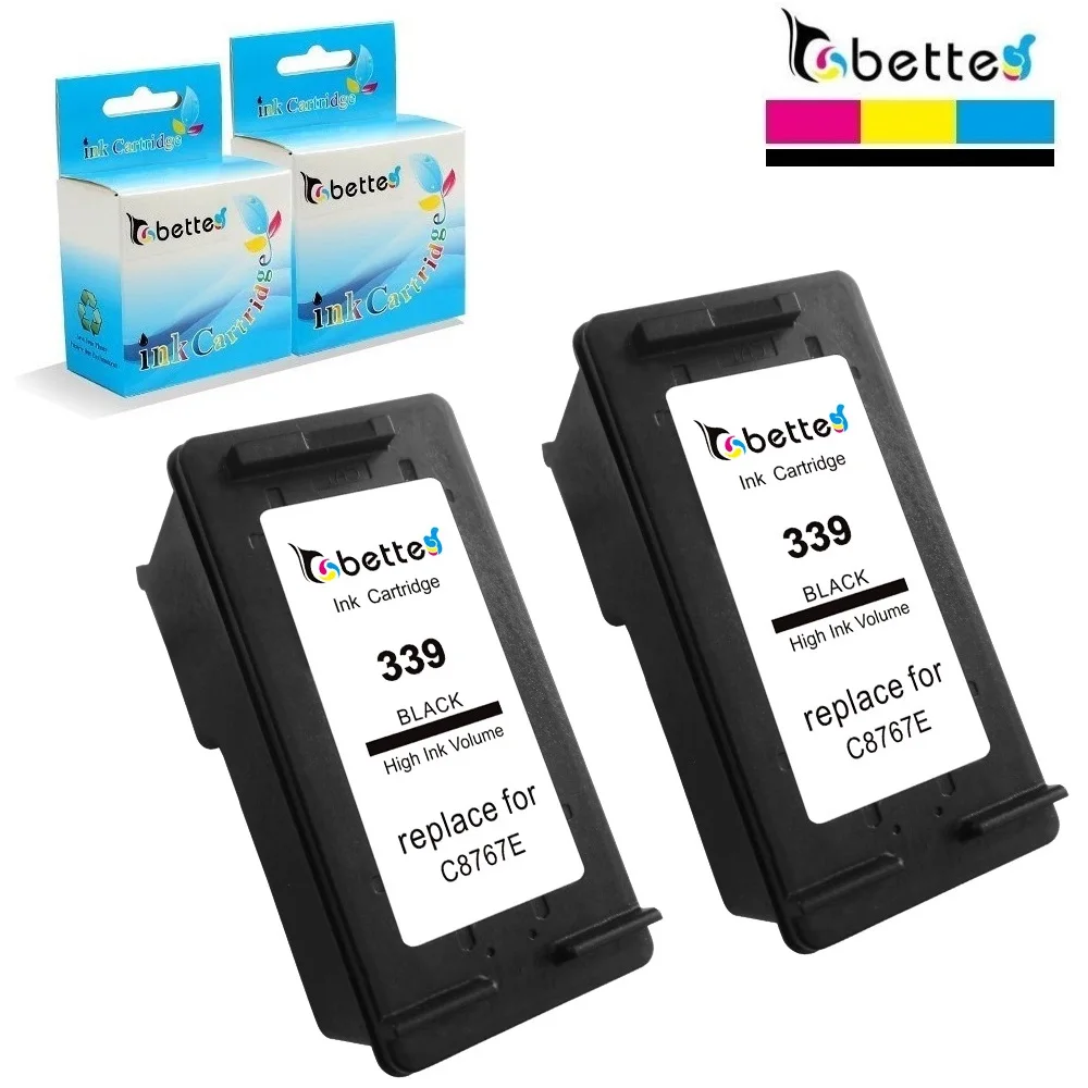 2PK чернильные картриджи для HP 339 hp339 Deskjet 6940 6943 6980 6983 6988 Officejet 6300 6301 6304 6305 6307 6308 6310 6313