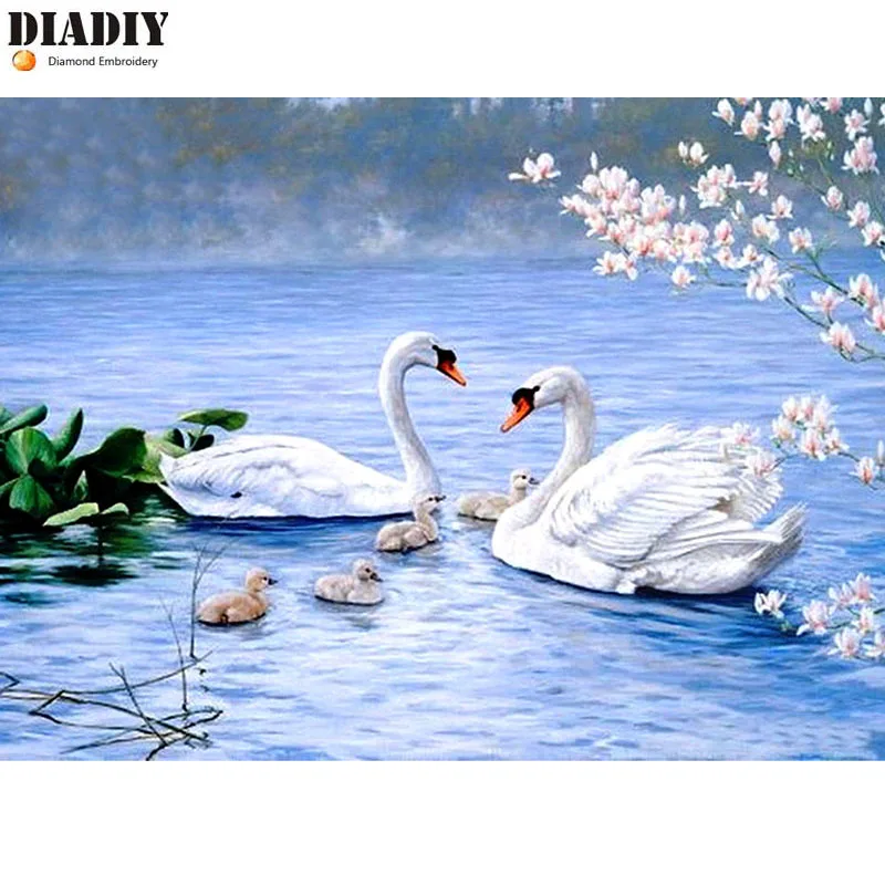 Набор для алмазной вышивки Лебедь озеро | Дом и сад