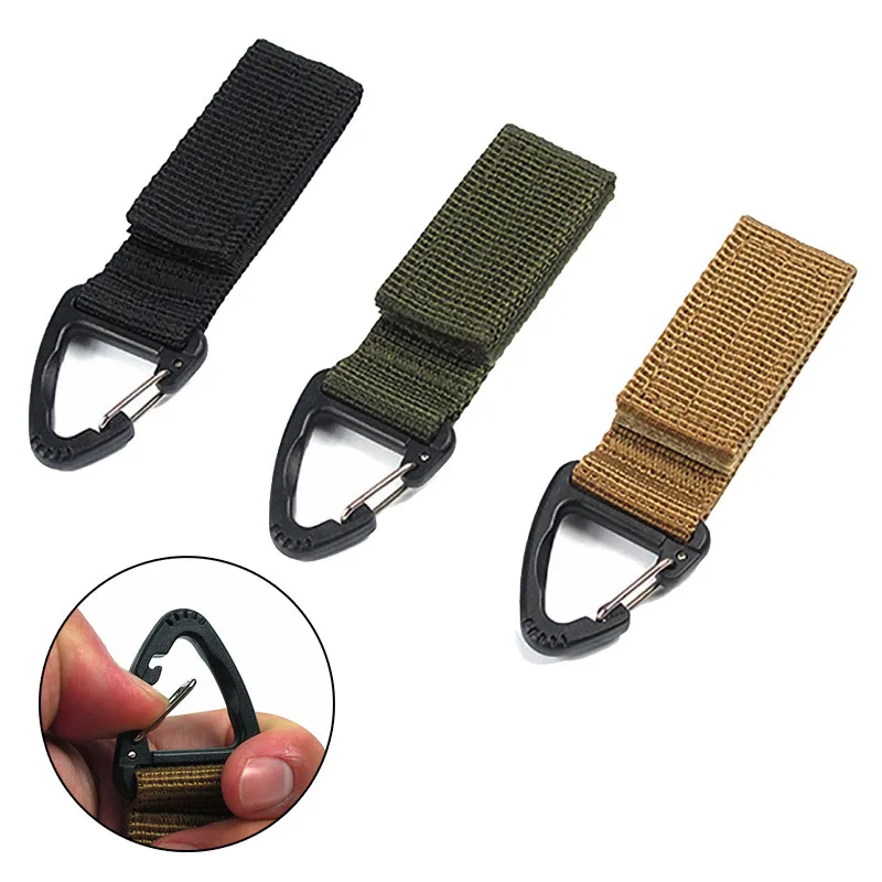 Molle клип лямки ремень EDC Высокопрочный нейлон карабин висячая цепь рюкзак ключ крюк Открытый Военная тесьма Пряжка 1 шт