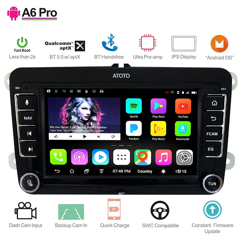 [Для Volkswagen/VW] ATOTO A6 Android автомобильная навигация GPS стерео 2x Bluetooth aptX/Ультра