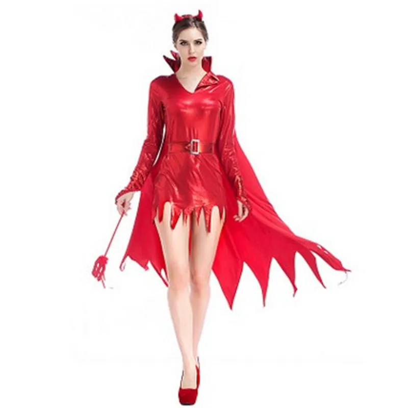 Новинка сексуальный красный женский костюм для косплея с дьяволом Женский на