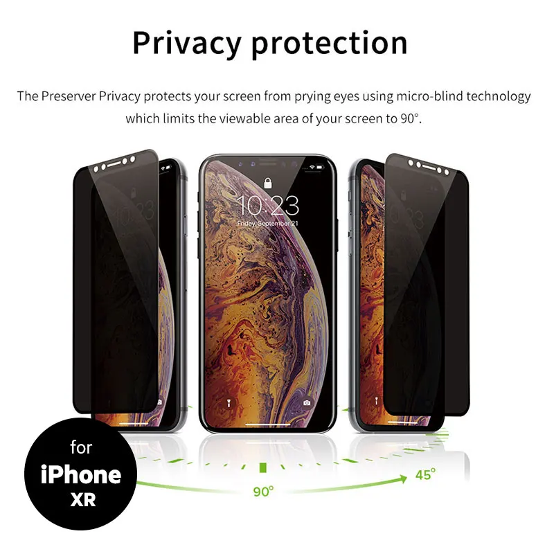 Защитная пленка для экрана JCPAL iPhone XR закаленное стекло с защитой от подглядывания