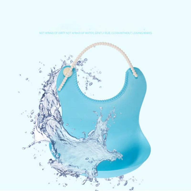 Washable Waterproof Cute Baby Soft Feeding Silicone Bib Saliva Dripping Kid Infant Lunch Bibs Food Catcher Pocket | Детская одежда и