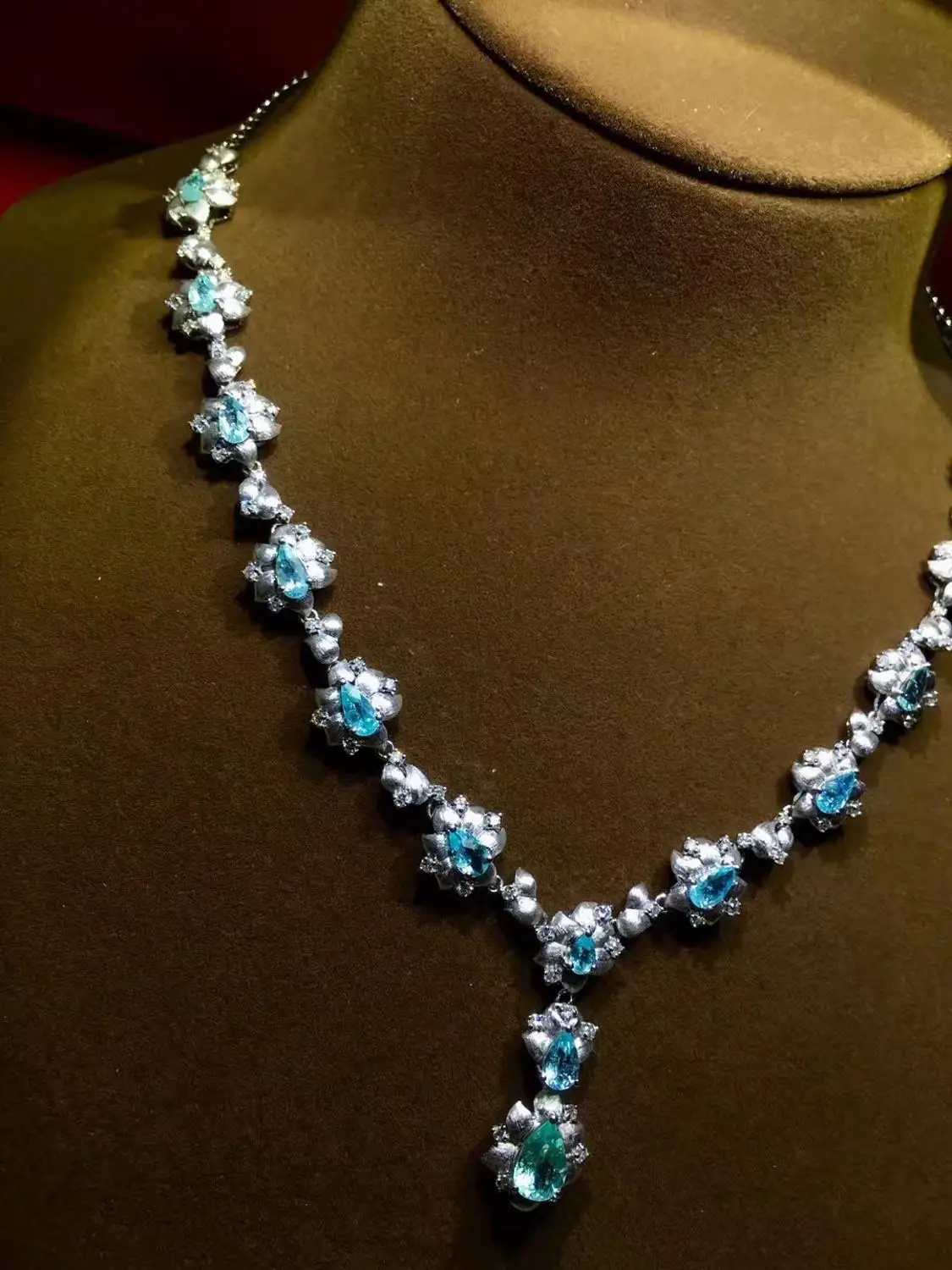 Турмалиновый кулон Paraiba из чистого золота 18 К натуральный турмалиновый