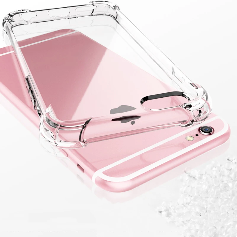 Fashion Shockproof Bumper Transparent Silicone Phone Case For iPhone X XS XR Max 8 7 6 6S Plus Clear protection Back Cover |