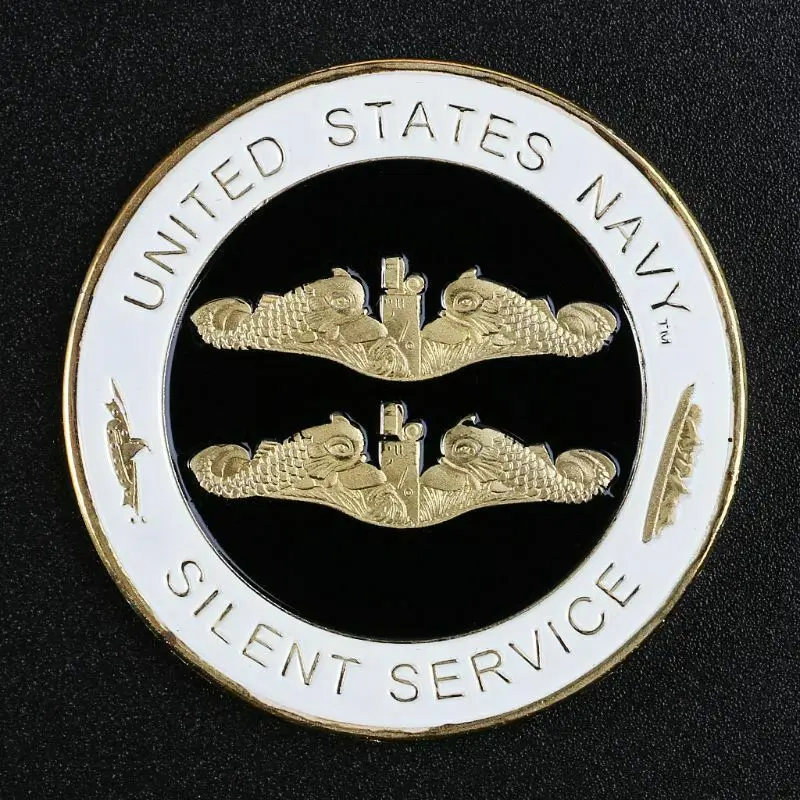 США ВМС позолоченный Соединенные Штаты подводная лодка Silent service наградная монета