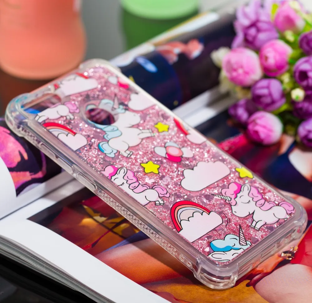Единорог 3D Жидкий чехол для coque Xiaomi mi A1 5X A2 Lite Xio Red Note 5A Prime 4 4X Etui Hoesjes| |