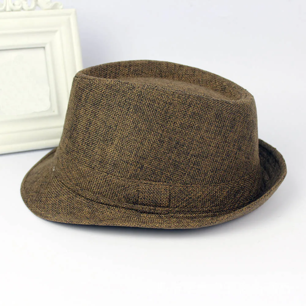 Новая мода для мужчин простой Джаз Fedora Кепка сплошной цвет Трилби шляпа Панама