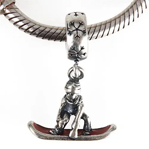 Оригинал 925 стерлингового серебра сноуборд женщин кулон ювелирные подвески для