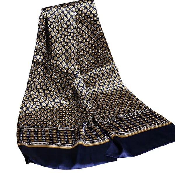 Dark Blue Роскошный шелковый шарф для мужчин, деловой Повседневный Королевский платок с принтом пейсли, винтажный английский жаккардовый шарф, кашне - Цвет: Dark Blue