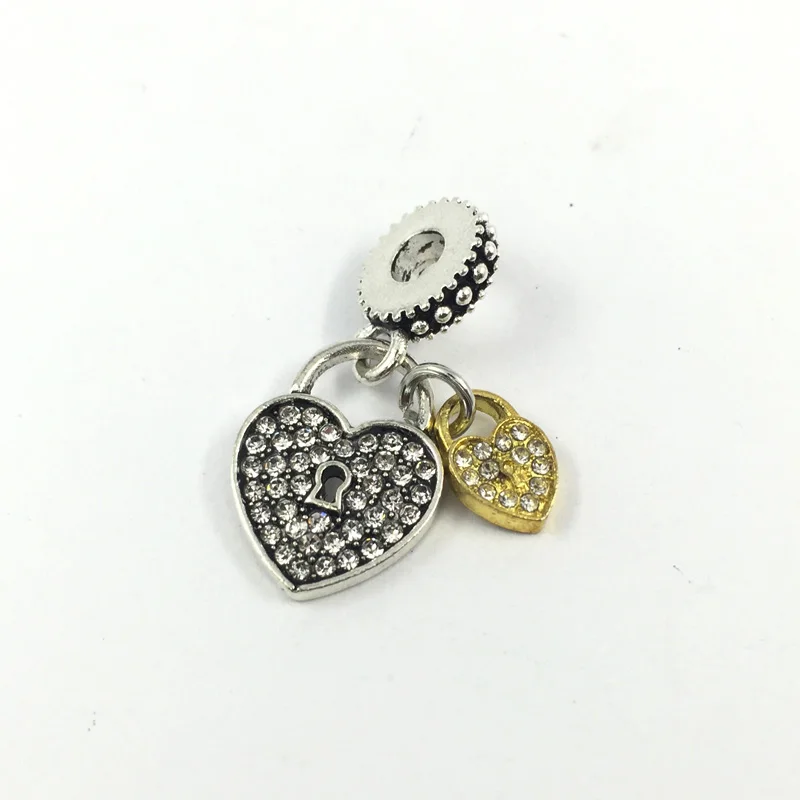 Висячие Подвески в форме сердца с золотым и прозрачным кристаллом Европейские