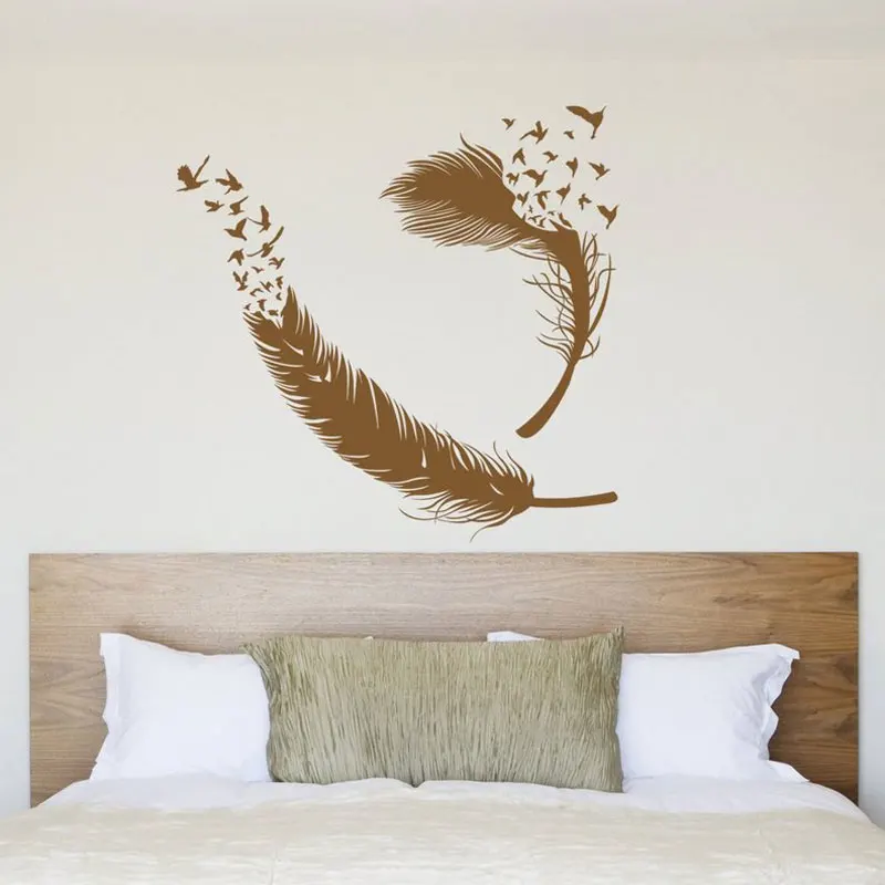 Feathers And Geese Wall Sticker for Living Room Home Decor Vinyl Decals Bedroom Sweet Poster Stickers Murals TA771 | Дом и сад