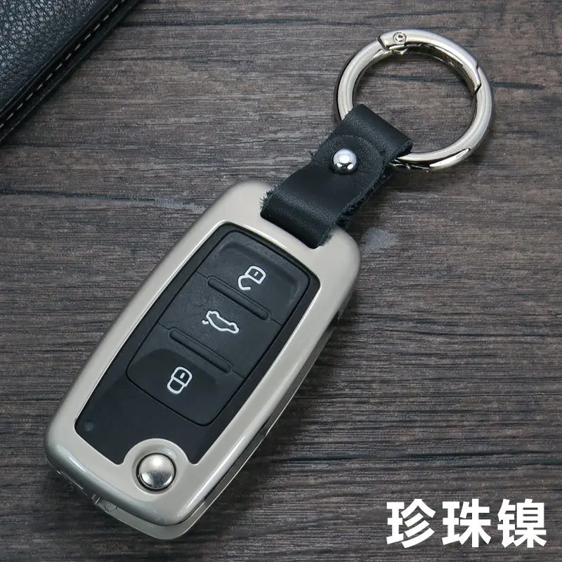 Чехол из цинкового сплава для ключей автомобиля, чехол для VW Golf Bora Jetta POLO GOLF Passat для Skoda Octavia A5 Fabia для сиденья Ibiza Leon - Название цвета: G