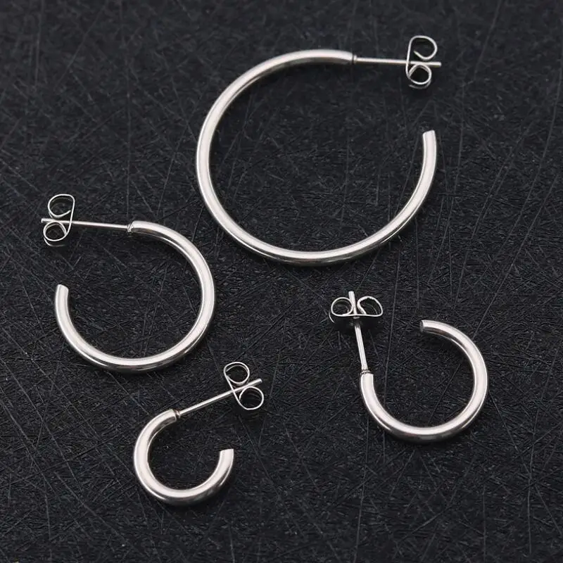 Новые модные круглые серьги-кольца для женщин из нержавеющей стали свадебной