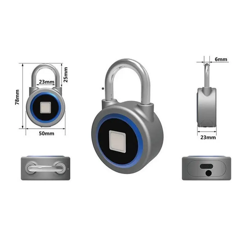 Водонепроницаемый БЕСКЛЮЧЕВОЙ портативный Bluetooth умный замок висячий замок отпечатков пальцев Противоугонный iOS Android приложение управление двери навесной замок для шкафов