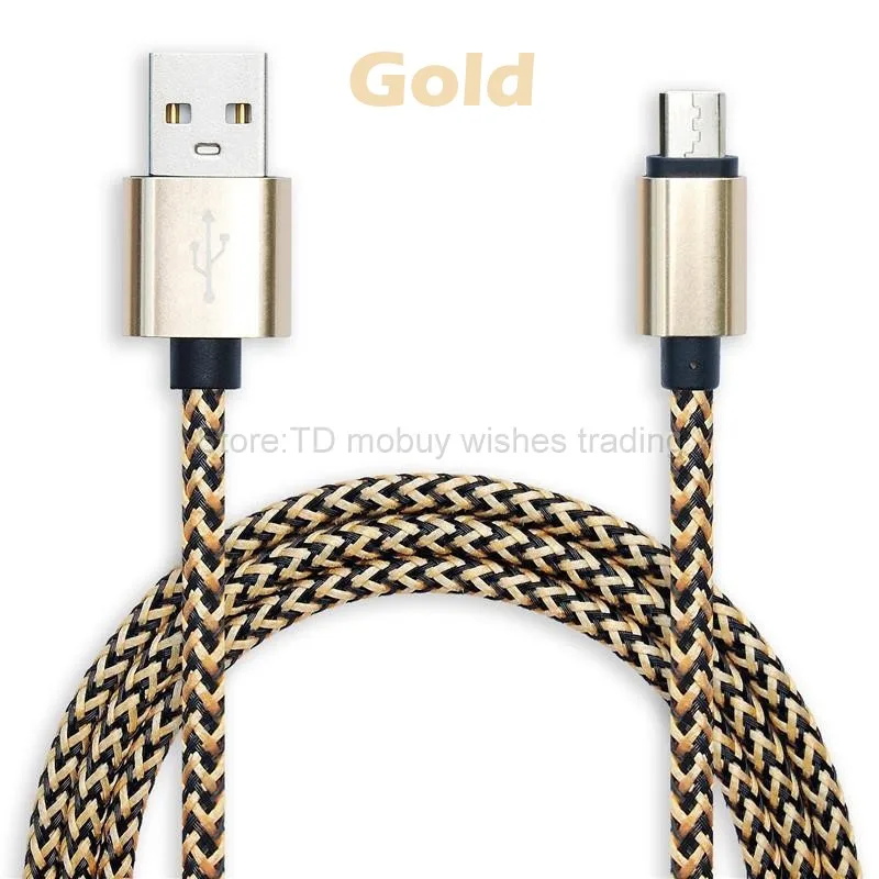 0,2 м 1 м 2 м 3 м нейлоновая оплетка Micro USB зарядное устройство зарядный кабель адаптер для samsung Galaxy s7/edge/a5/a3/j5/j3/j7/a7//note 5/4 - Тип штекера: gold cable