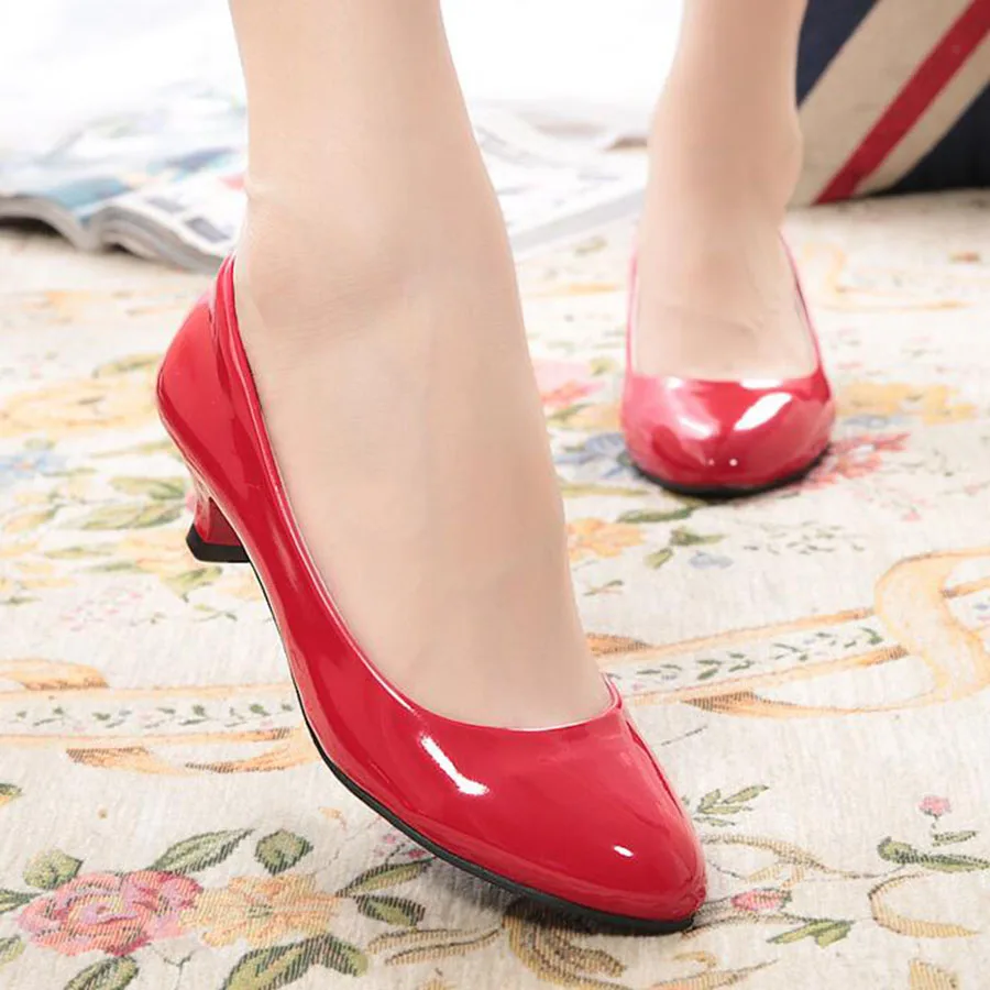 New Women's Working Shoes Simple Casual for Nurse Office &amp Career Shallow Mouth Low heel Bright Colors Single Female | Обувь