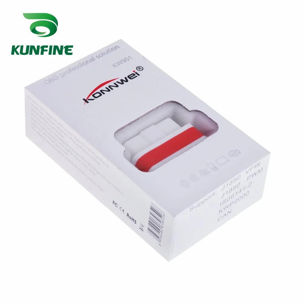 KUNFINE KW901 ELM327 Bluetooth 3 0 ODB2 II диагностический сканер кодов 5 видов цветов выбор для