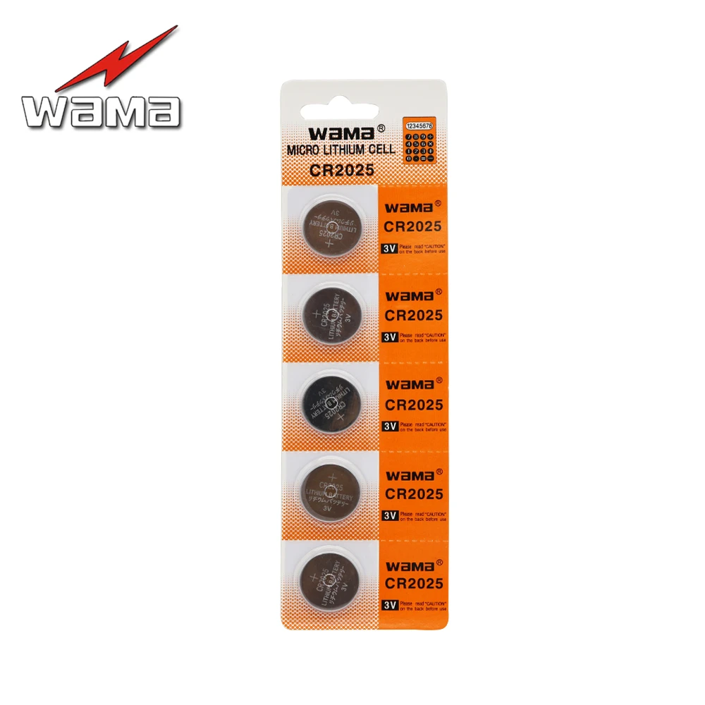 5х кнопочный элемент питания Wama CR2025 BR2025 2025 DL2025 ECR2025 KCR2025 LM2025 литиевый 3 в