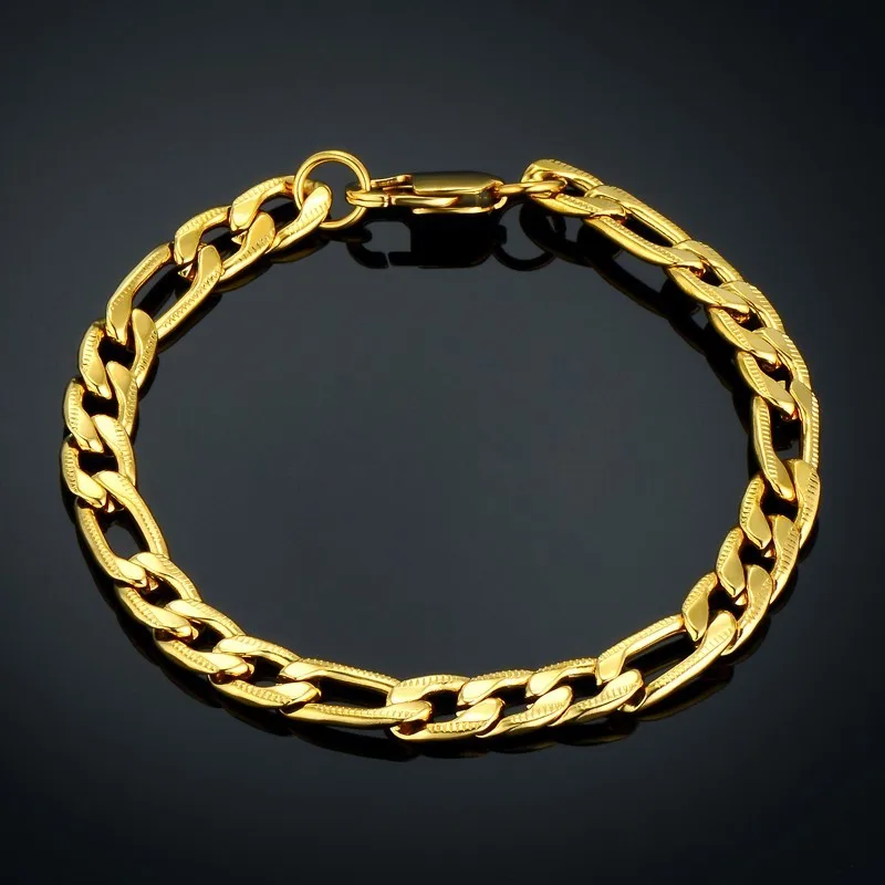 Vintage Figaro Chain Link Bracelet For Women/Men Wholesale Braslet Gold Color Stainless Steel Jewelry Pulseira | Украшения и