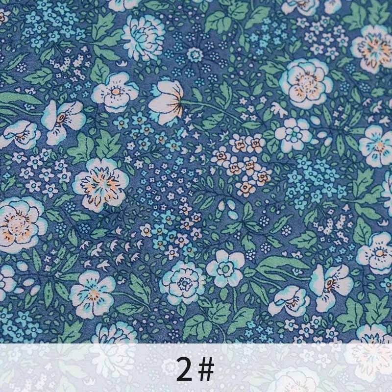 2 Высококачественная саржевая хлопковая ткань zakka с цветочным принтом ткань для шитья платья и сумки для хранения TJ020-1 - Цвет: 2