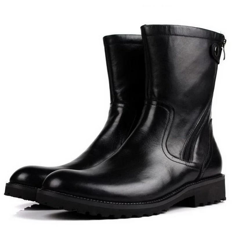 MYCOLEN New Fashion Keep Warm Cotton Ankle Boots Autumn Winter Motorcycle Snow Men Shoes With Zipper Erkek Bot Ayakkabi |