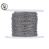 1roll unwelded 304 stainless steel cross chains roll for jewelry diy about 10mroll