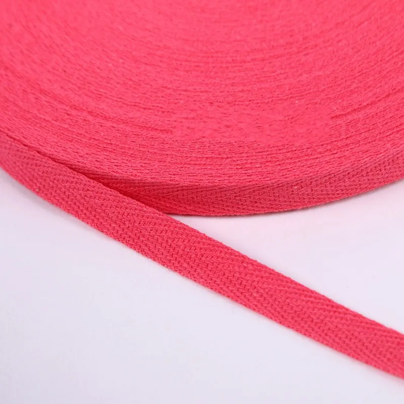 Ribbon 1cm 2cm Multi Color Herringbone Tape Ribbons 10mm Woven Cotton Sewing Overlock Cloth Strap Belt DIY Accessories 50Yards