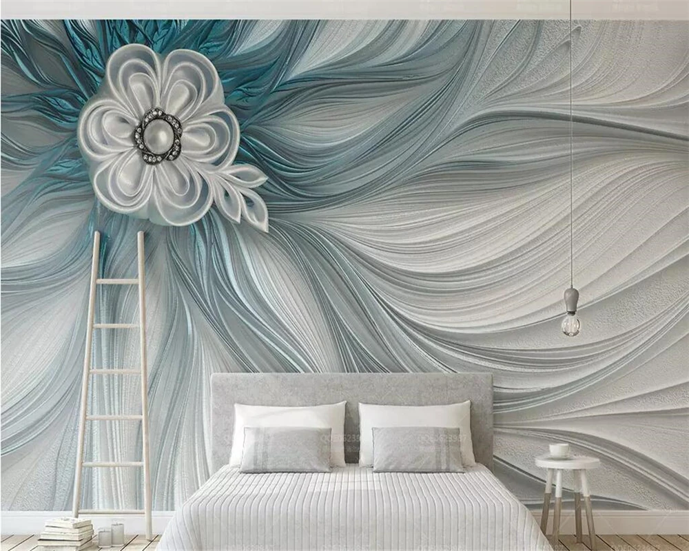 beibehang Custom wallpaper 3d mural atmosphere creative embossed stripes lines modern fashion background wall paper | Обустройство