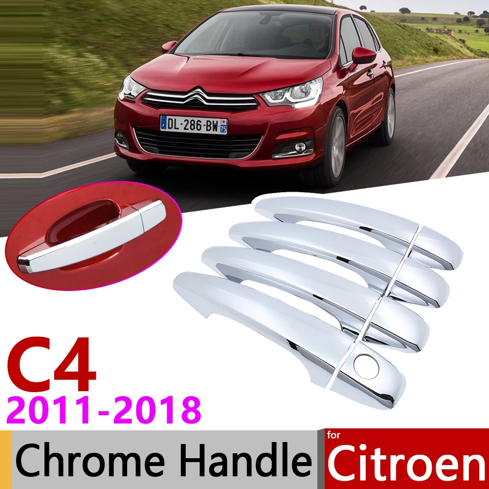 Хромированная крышка ручки двери для Citroen C4 MK2 C4L 2011 ~ 2018 автомобильные аксессуары