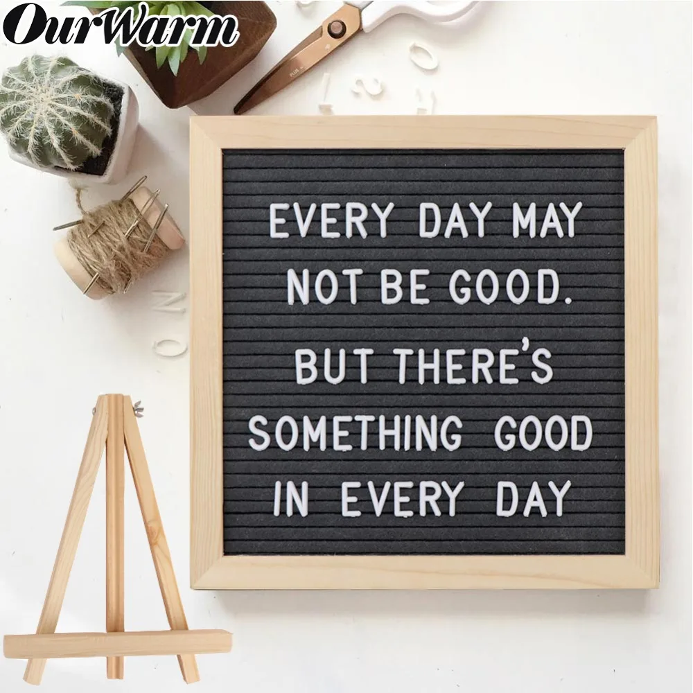 OurWarm Забавный DIY Войлок буквенная доска знак Розовый Черный Серый сменная доска для сообщений с держателем свадебное украшение дома 1" x 10"