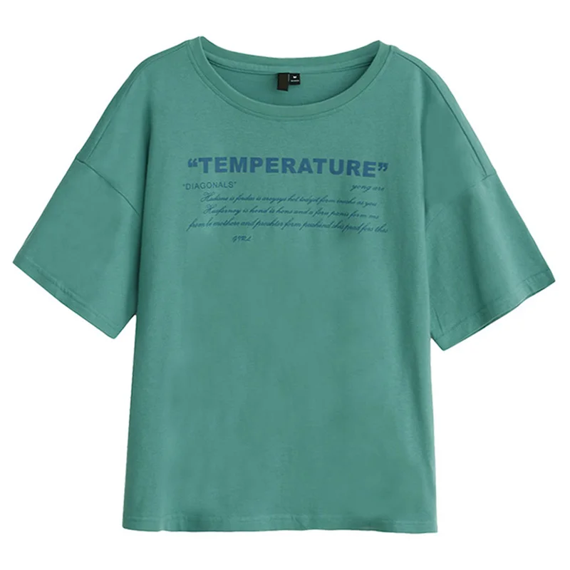 Women's summer T-shirt Summer 2019 style loose cotton O-neck coat pullover With short sleeves plus-size The letter | Женская одежда