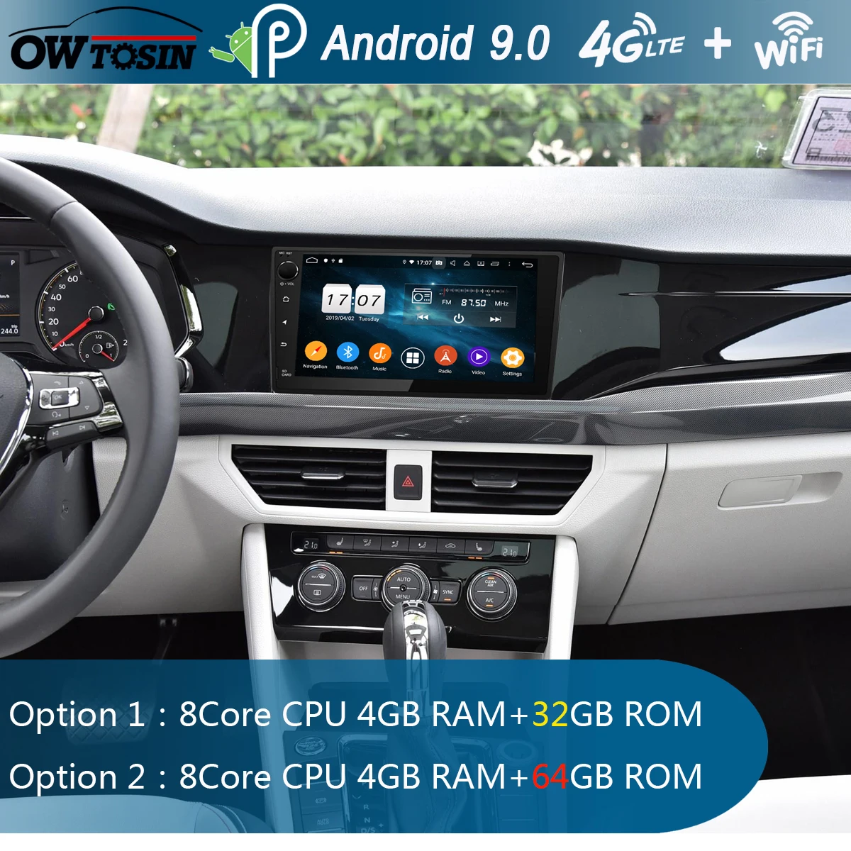 Android 9,0 8 ядерный "ips 4G+ 64G автомобильный проигрыватель с радио и GPS для Volkswagen VW Passat CC Golf Tiguan Polo Jetta DSP CarPlay
