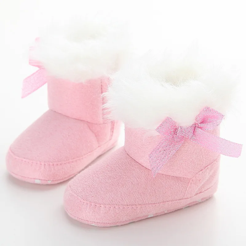 E&ampBainel Super Warm Baby Moccasins Boot Fur Snow Booties Soft Bottom Shoes First Walkers Cotton Fleece Girl |