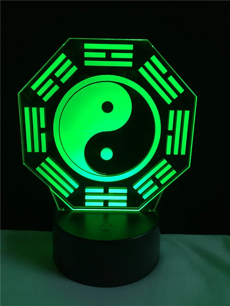 GAOPIN Religon Tai Chi восемь диаграммов верный Декоративный 3D светильник кабель подарок