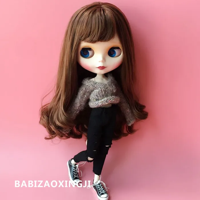 Одежда для куклы blyth 1/6 модные аксессуары кукол Pullip свитер + джинсовый костюм с