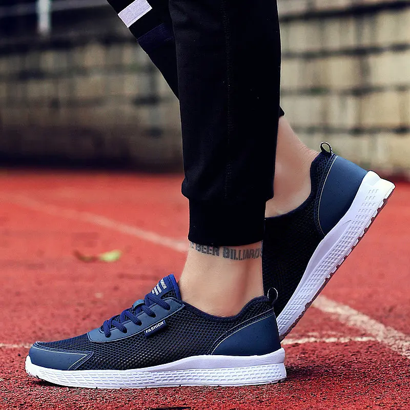 

AKZ 2019 New Summer Shoes Man casual shoes Mesh Comfortable Breathable Outdoor Walking Shoes Light Male Flats Lace up