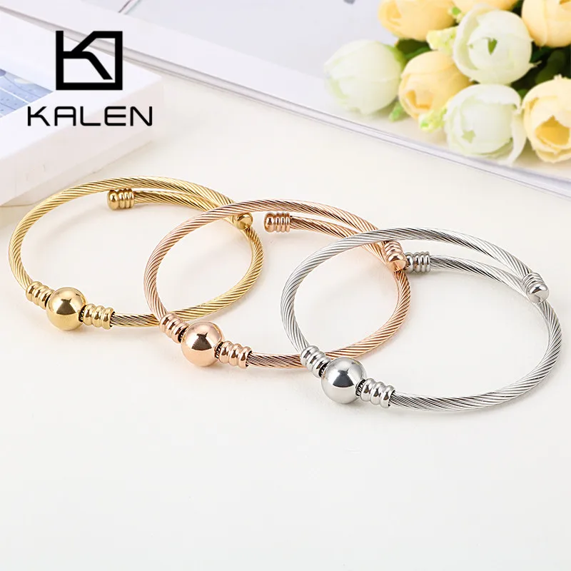 Kalen Pulseras Mujer Бусы из нержавеющей стали браслеты для женщин цепочка с