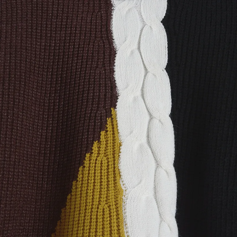 Autumn Winter 2017 Patckwork Sweater Women Jumper Oversized Pullover Casual Long Sleeve Fashion Woman Sweaters Clothes Pullovers | Женская