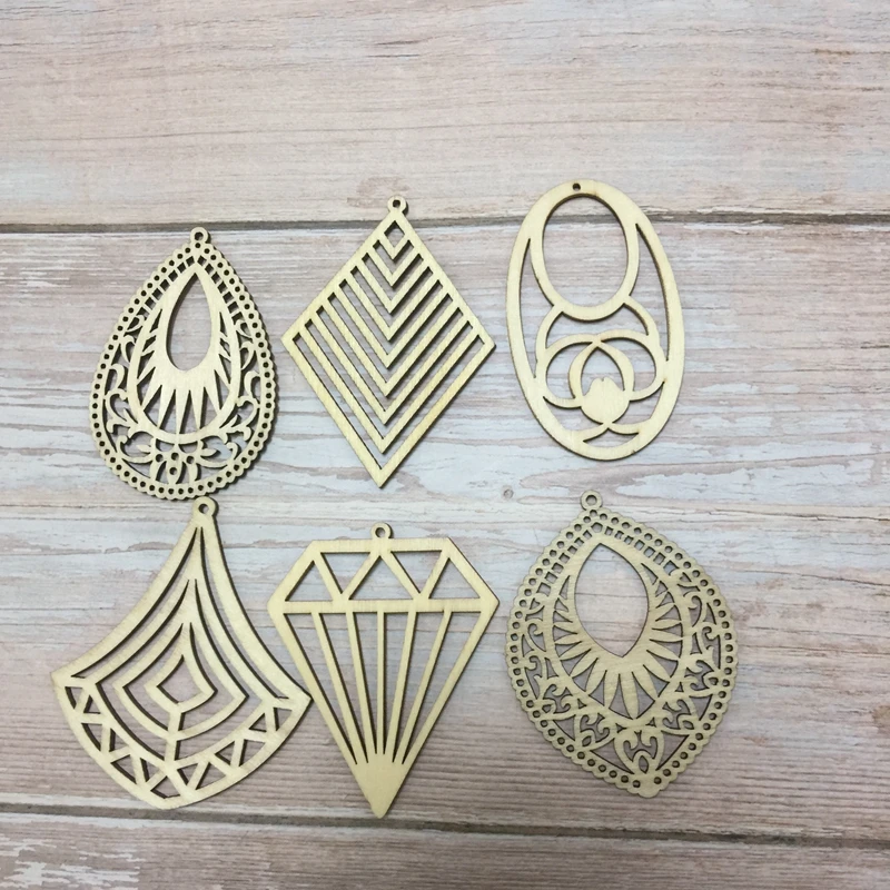 

set of 20 hand made unfinished wood earring wood drop earring diy