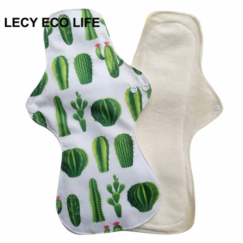 Lecy Eco Life 1 шт. 1" многоразовые органические бамбуковые махровые тканевые менструальные прокладки для очень тяжелых течений