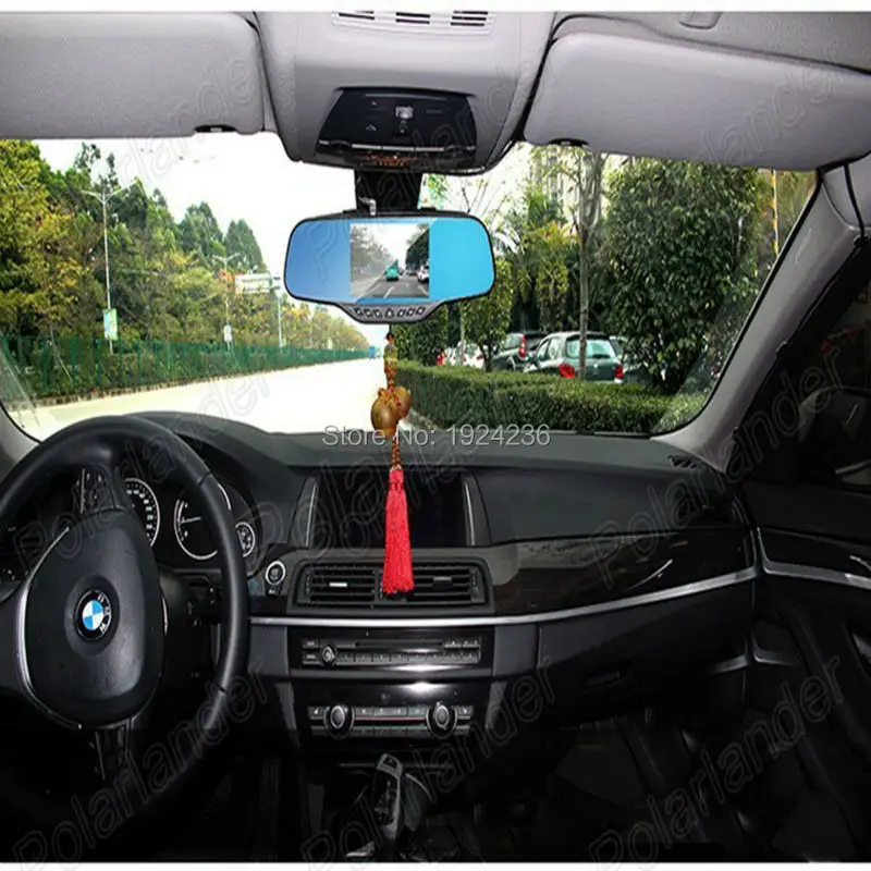 Зеркало видеорегистратор 4 3 дюйма с ночным видением и двойным объективом full hd