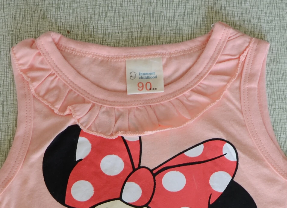 Новая одежда 2016 дети девушки милый мультфильм платье 6 цвета красных и розовый