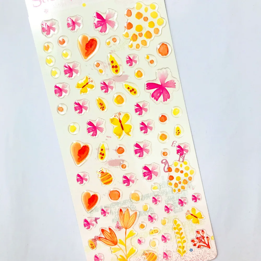 1 лист Kawaii Sakura с бабочкой DIY Adhensive мини наклейки Канцелярские Декоративные палочки