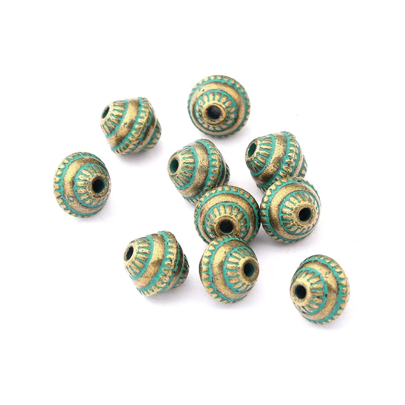 

20pcs Verdigris Patina Spacer Silder Stopper Beads 1.5mm hole For DIY Pandora Bracelet Necklace Jewelry Making Accessories