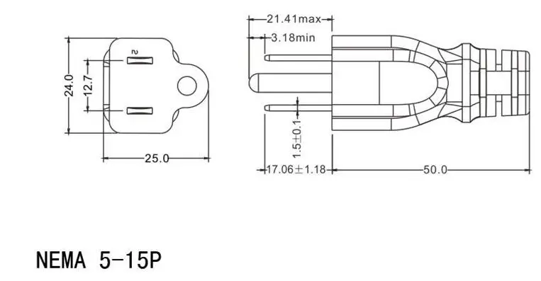 3 контактный штекер NEMA 5 15P к IEC 320 C5 IEC320 Cloverleaf короткий кабель питания переменного