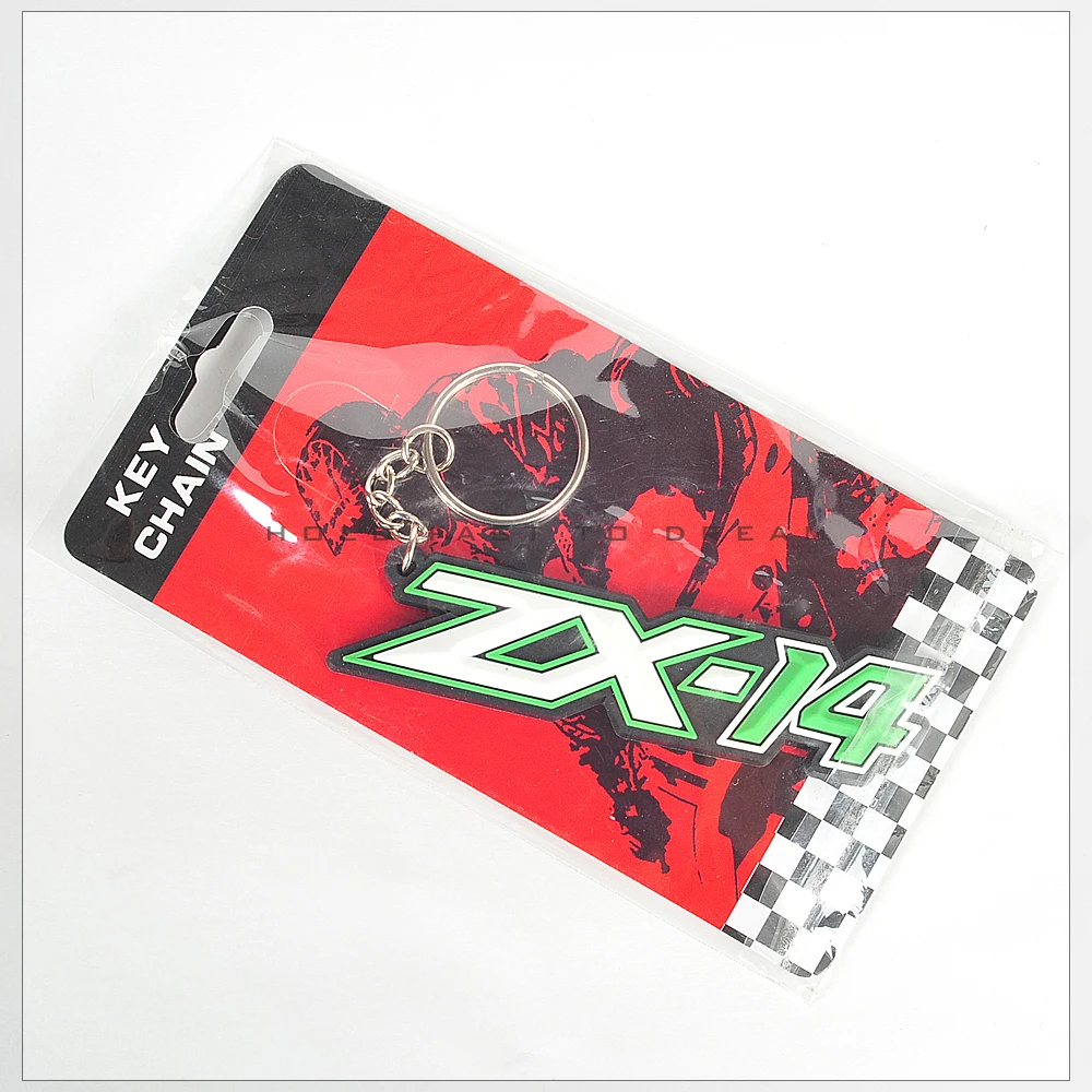 

Motorcycle Accessories Cool Rubber Keychain Key Ring Key Chain Keyring Case for Kawasaki ZX-14R ZX14R