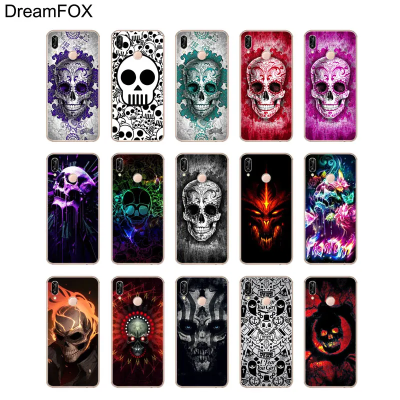 DREAMFOX L546 Мягкий ТПУ силиконовый чехол с черепом для huawei Honor 6A 6C 7X9 10 P20 P30 Lite Pro P Smart |