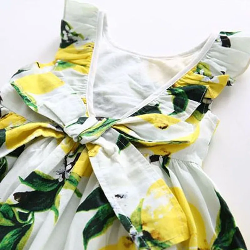 Dress For Girls Baby Clothes Toddler Girl Lemon Flower Bow Ball Prom | Детская одежда и обувь