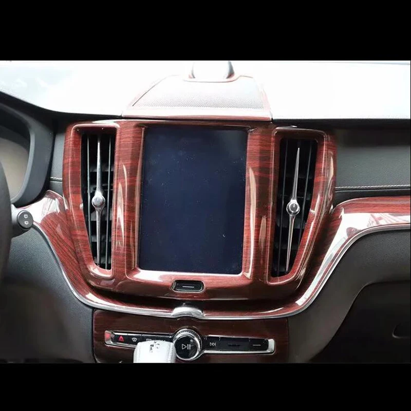 

Для Volvo XC60 2018, 1 шт., деревянная хромированная панель управления салоном навигации из АБС-пластика, розетка кондиционера